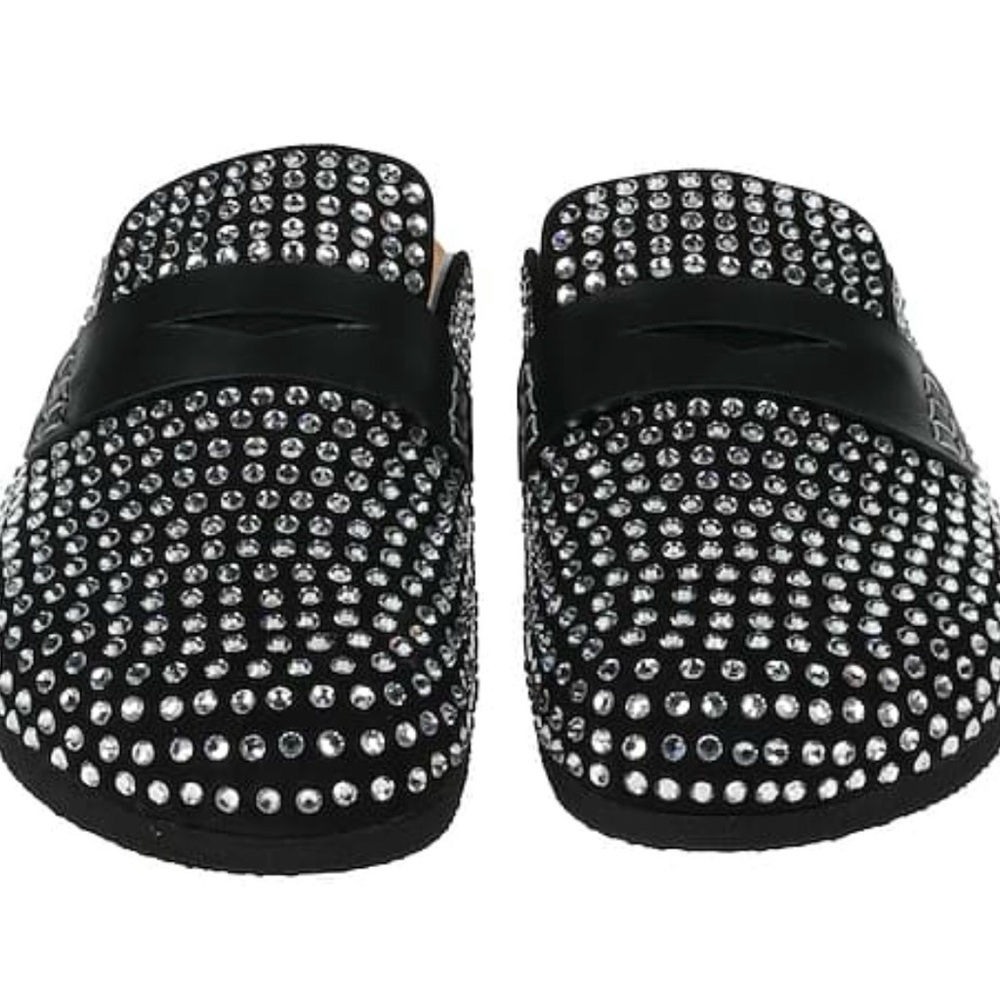 NEW JW Anderson Crystal-embellished suede mules Size 37